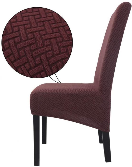 Chair Covers,hengweiuk Stretch Dining Chair Covers Removable High Back Chair Protective Washable Dining Cover Slipcover for Dining Room Kitchen Wedding Banquet Party Decoration (Coffee, 6 PCS/Packet) - Image 3