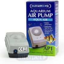 Interpet Aqua Air Oxygen Pump for Aquarium Fish Tank Aeration, Quiet, Powerful, 1 Outlet, AP1 for Aquariums 21-50 Litre