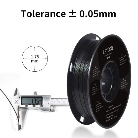 ERYONE PLA Filament for 3D Printer, 1.75mm,+/-0.03mm, 1kg (2.2LBS)/Spool, Black… - Image 4
