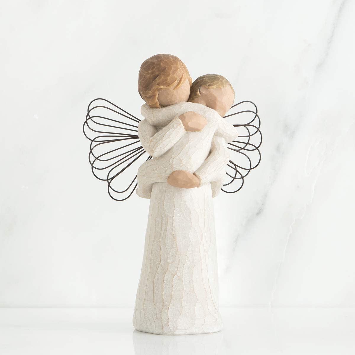 Willow Tree Angel's Embrace Figurine, Silver & Ivory, 5" height - Image 2
