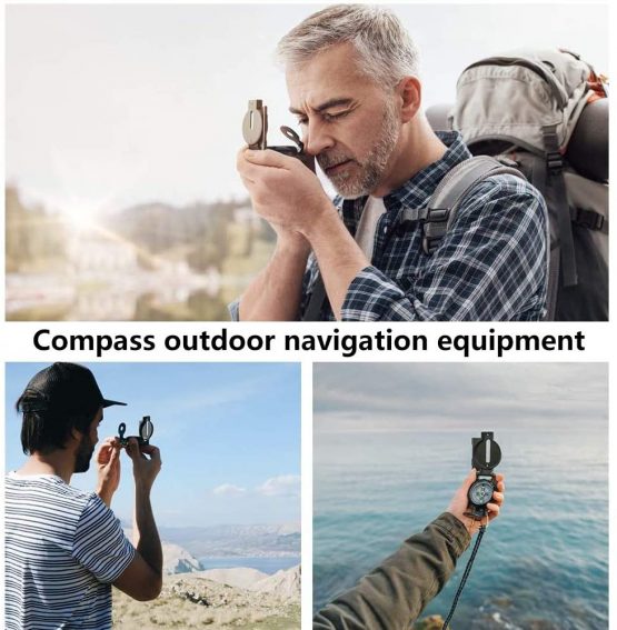 NALCY 2PCS Multifunction Compass, Shockproof Hiking Military Navigation Compass for Camping, Hiking, Hunting - Image 4