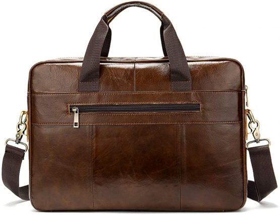 Leather Business Messenger Bag Briefcase Handbag for Men Carry All Laptop Protection for 14 Inch Computer Crossbody Shoulder Tote Handle Daypack - Image 2