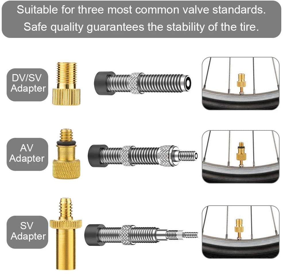 EMAGEREN 26 PCS Bike Pump Adapter Bicycle Valve Adapter Tyre Valve