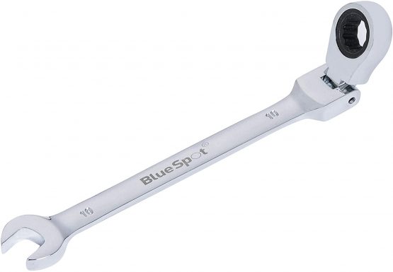 Blue Spot Tools 05102 10mm Chrome Vanadium Ratchet Spanner Flexible Head (180°) - Image 2