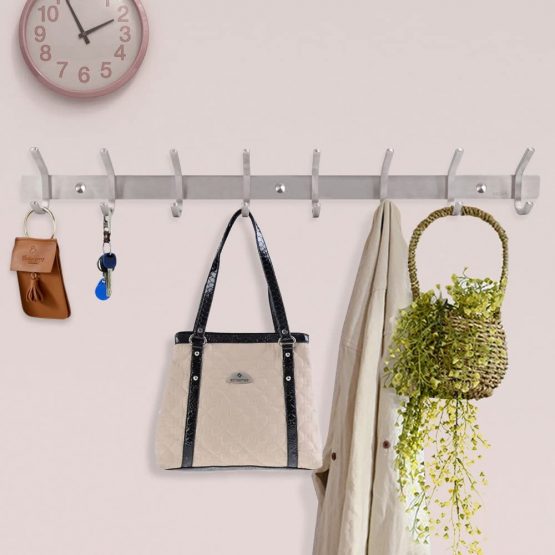 Dripex Coat Hook Rack Wall Mounted 304 Stainless Steel Hanger Heavy Duty Clothes Hat Holder (8 Hooks) - Image 2