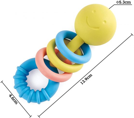 Hape E0024 Baby Rattling Rings Teether - Made From Rice - Image 4