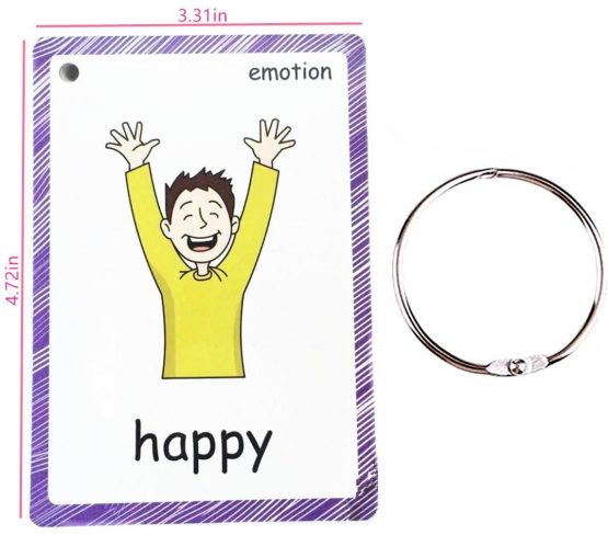 SANCENT Feelings and Emotions Flash Cards for Toddlers | Autism Word Cards for Children(English Cards) | Speech Therapy Materials -14 Pack - Image 2