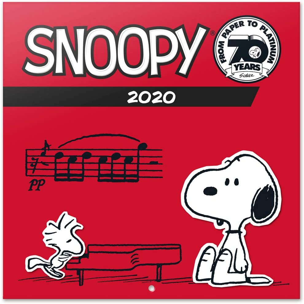 ERIK - Snoopy 2020 Wall Calendar, Home Office Planner, (16 Months), 30 x 30cm