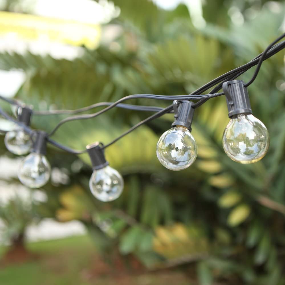 Tomshine Outdoor Globe String Lights Mains Powered 25FT G40 Bulbs Festoon Lights 