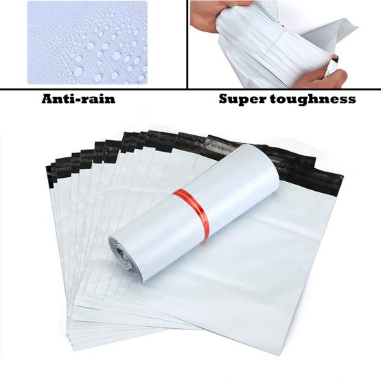 HVDHYY 100pcs Postage Bags for Clothes Mixed Sizes Parcel Bags for Posting Waterproof Mailing Mail Bags White Plastic Post Packaging Shipping Bags Tamper-proof Self Seal Postal Bags New Material - Image 3