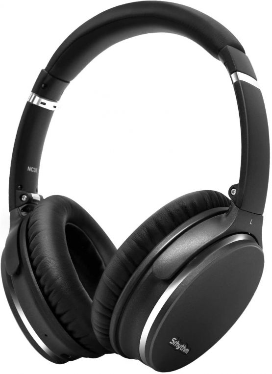 Noise Cancelling Wireless Headphones Bluetooth 5.0, Srhythm NC35 Lightweight Over Ear Headset with CVC8.0 Mic,Type-C Fast Charge,50+ Hrs Playtime,Voice Call for iOS Android/Cellphone/TV/PC(Gun Black)