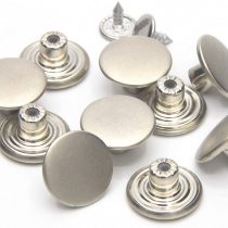 17mm Jeans Buttons No-Sew Metal Tack Buttons Replacement Kit 12 Set, Matte Silver