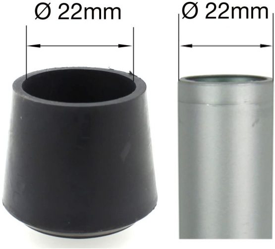 16x Rubber Furniture Feet Ferrule Caps Stoppers - Many Sizes & Colours Available - Ideal for Tables & Chairs - by Lifeswonderful (22mm, Black) - Image 4