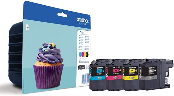 Brother LC-123BK/LC-123C/LC-123M/LC-123Y Inkjet Cartridges, Black/Cyan/Magenta/Yellow, Multi-Pack, High Yield, Includes 4 x Inkjet Cartridges, Brother Genuine Supplies