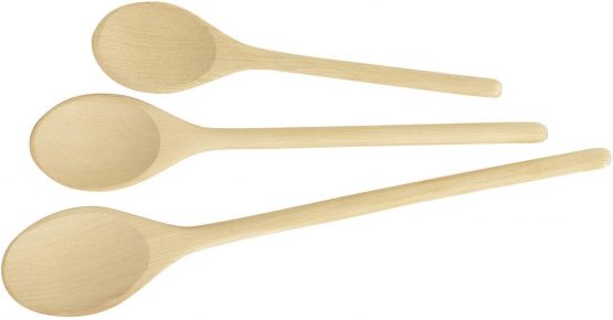Tescoma Set 3 Oval Spoons Woody, Assorted, 37.5 x 9.5 x 2.5 cm