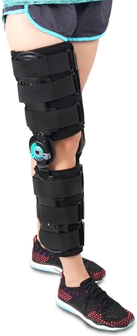 Soles Universal Hinged Knee Brace Telescoping ROM Knee Orthosis, Adjustable Leg Stabilizer - Post Operative Injury Support for ACL, PCL, MCL or LCL - One Size Fits Most - Unisex Black - Image 2