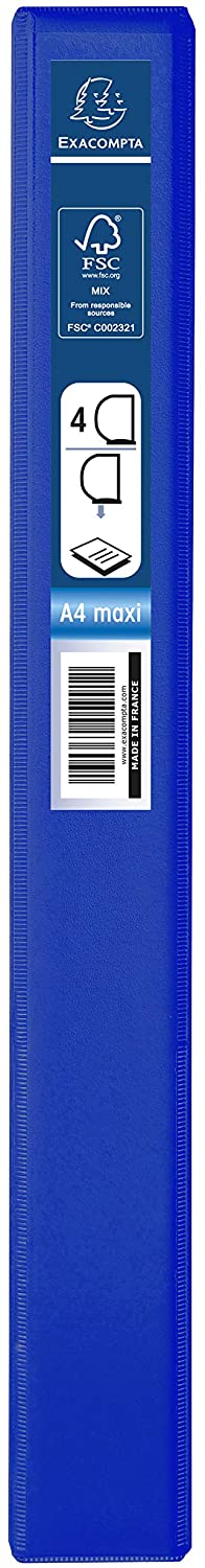 Exacompta, ref. 51840BE, 1 customizable rigid opaque binder with 3 pockets, 4 D-rings of 15 mm, Spine 38 mm - Image 3