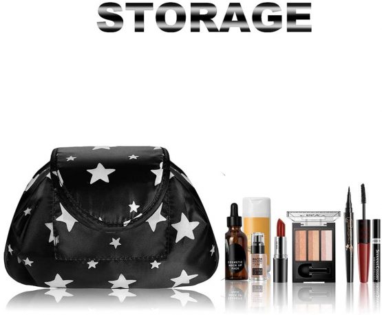 Lazy Drawstring Makeup Bags, Large Capacity Waterproof Travel Portable Cosmetic Bag Pouch Makeup Pouch Storage Organiser for Women Girl  (All Star) - Image 2