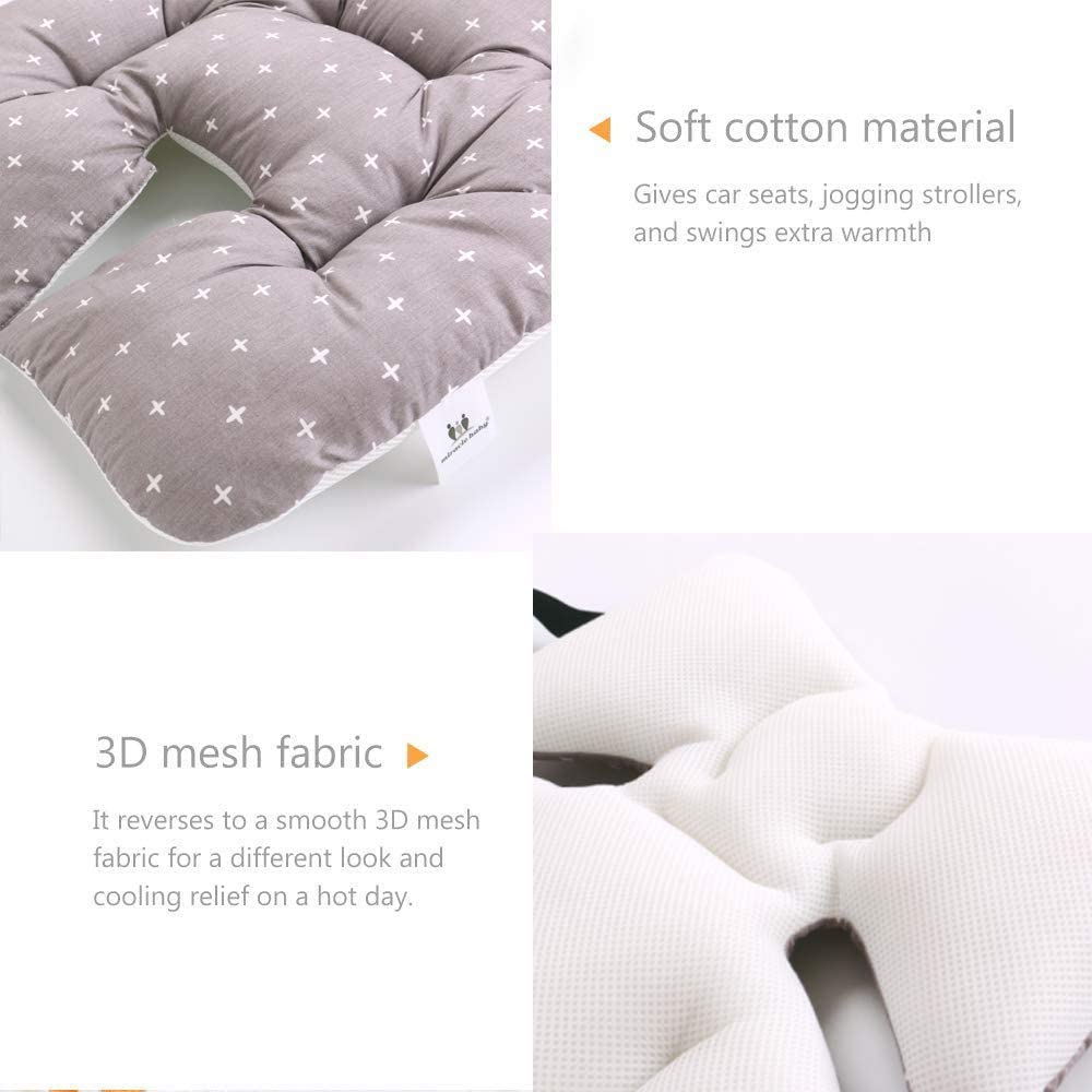Baby Pushchair Seat Liners Pram Liner Universal Pushchair Liner Thick Baby Stroller Liner Pad Seat Cover Seat Cushion Pad Stroller Pram Pushchair for Toddler Infant (Pink) - Image 4