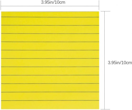 AIEX 3.95 x 3.95 Inch 6 Pack 300 Sheets Lined Sticky Notes Self-Stick Notes Lined Post Memos for Office, School and Home - 6 Assorted Bright Colors - Image 2