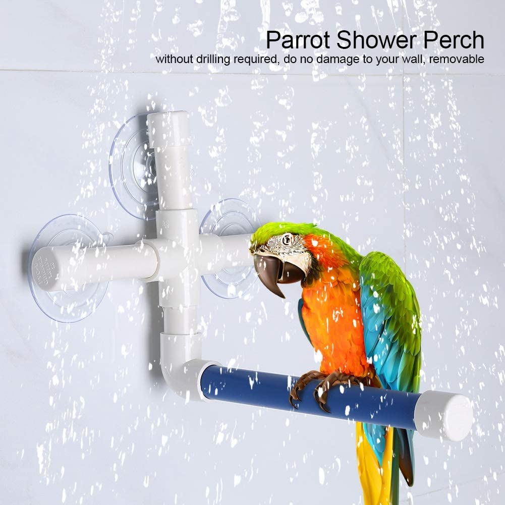 Bird Shower Perches, Suction Cup Window and Bath Perch Parrot Plastic