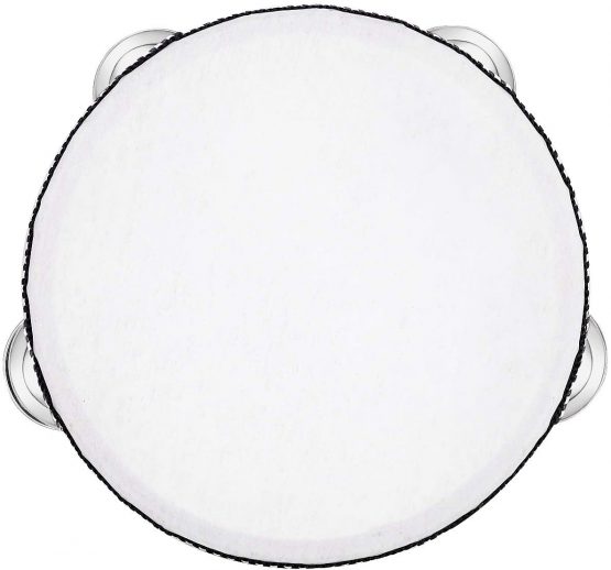 Tambourine for Church 8 inch Hand Held Drum Bell Birch Metal Jingles Percussion Musical Educational Instrument for KTV Party Kids Games by Musfunny (8 inch) - Image 3