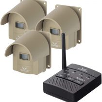 HOSMART 1/2 Mile Long Range Rechargable Wireless Driveway Motion Alarm System Outdoor Weatherproof Motion Sensor & Detector (1 Base Receiver and 3 Tan Sensors)