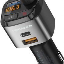 UNBREAKcable Bluetooth FM Transmitter for Car, Wireless Bluetooth 5.0 FM Radio Adapter, Car Charger with 3 USB Ports (PD3.0 & QC3.0 Charging Port), BASS Music Player FM Transmitter, Hands-Free Calling