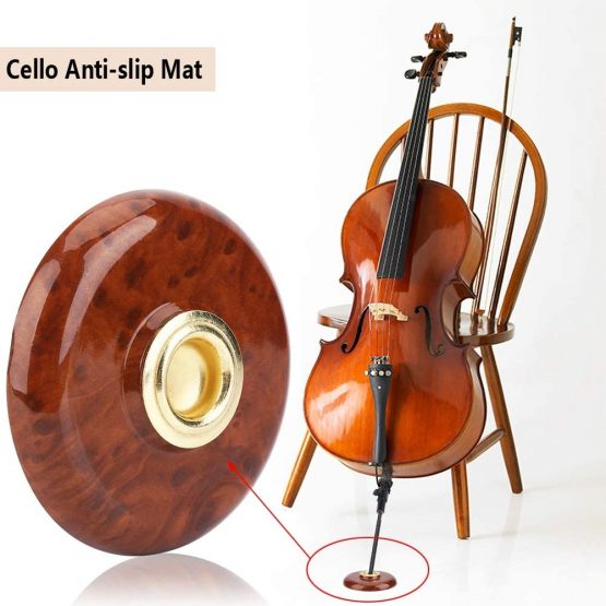 Cello Non Slip Mat, Plastic + Metal Cello Endpin Rest Holder Floor Protector Instrument Accessory(Brown) - Image 2