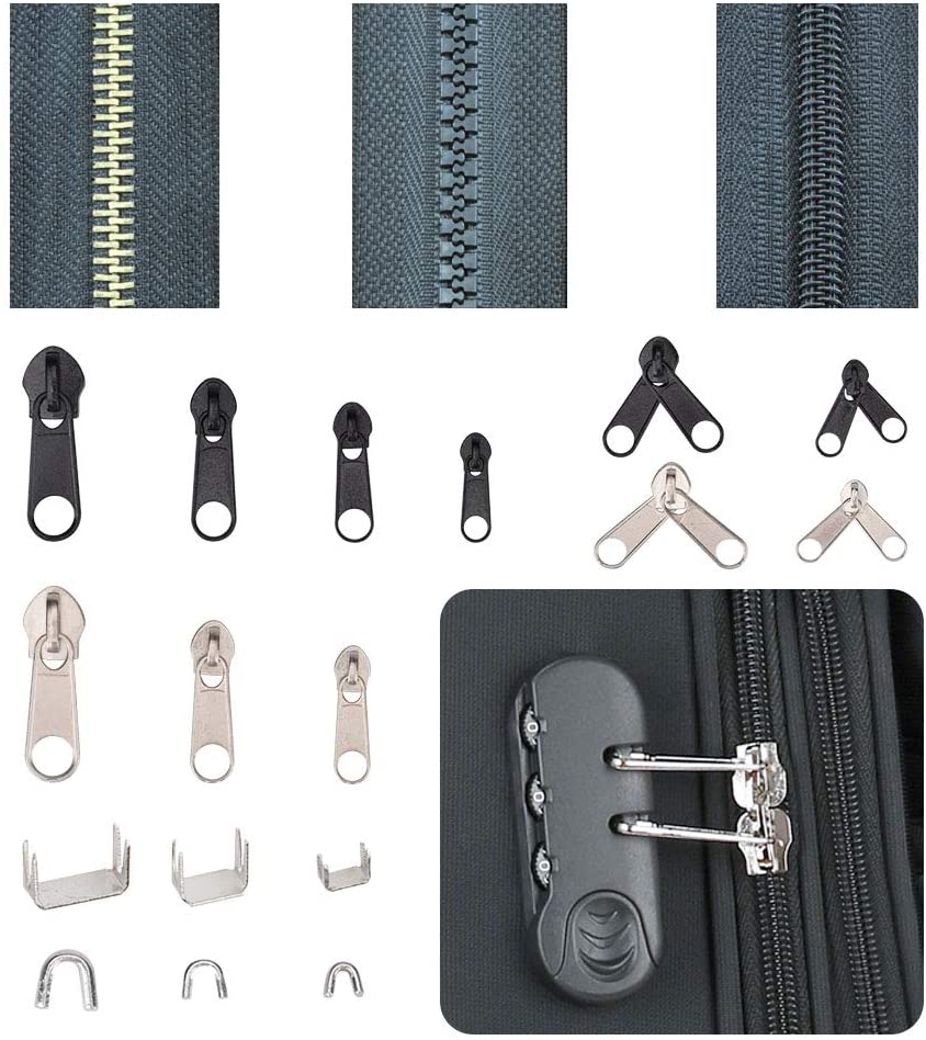Zipper Replacement Pulls, Hisome 197 Pcs Zip Replacement Slider Zipper