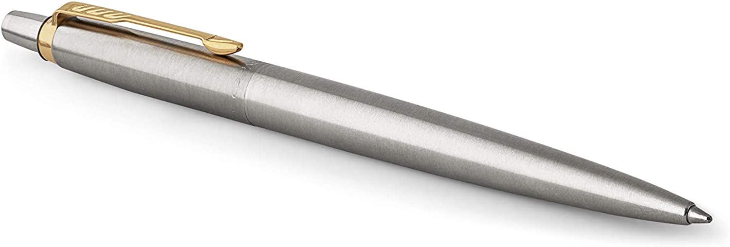 Parker Jotter Duo Gift Set including Ballpoint Pen & Fountain Pen, Stainless Steel Gold Trim - Image 2