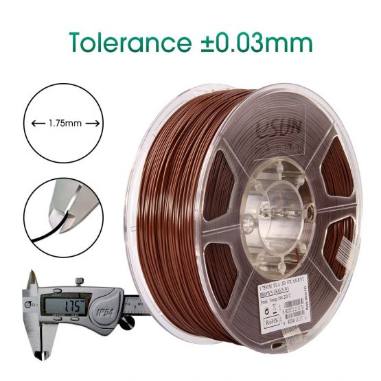 eSUN PLA+ Filament 1.75mm, 3D Printer Filament PLA Plus, Dimensional Accuracy +/- 0.03mm, 1KG Spool (2.2 LBS) 3D Printing Filament for 3D Printers, Brown - Image 3