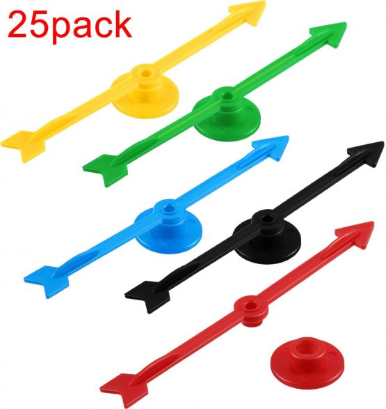4 Inch Arrow Spinners Plastic Arrow Spinner in 5 Colors for School, Board Spinner(25 Pieces)