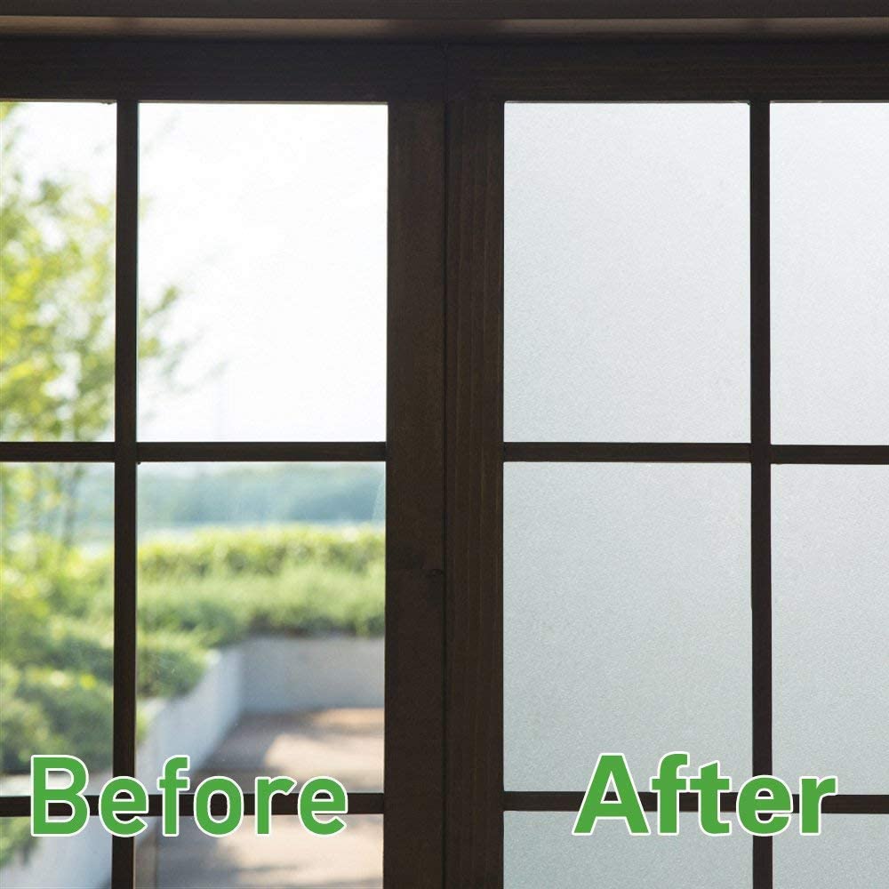 Zindoo Frosted Opaque Window Film Stain Glass Film Window Cling No-Glue Static Self-Adhesive Vinyl Window Clings for Home Bathroom Office - Image 2
