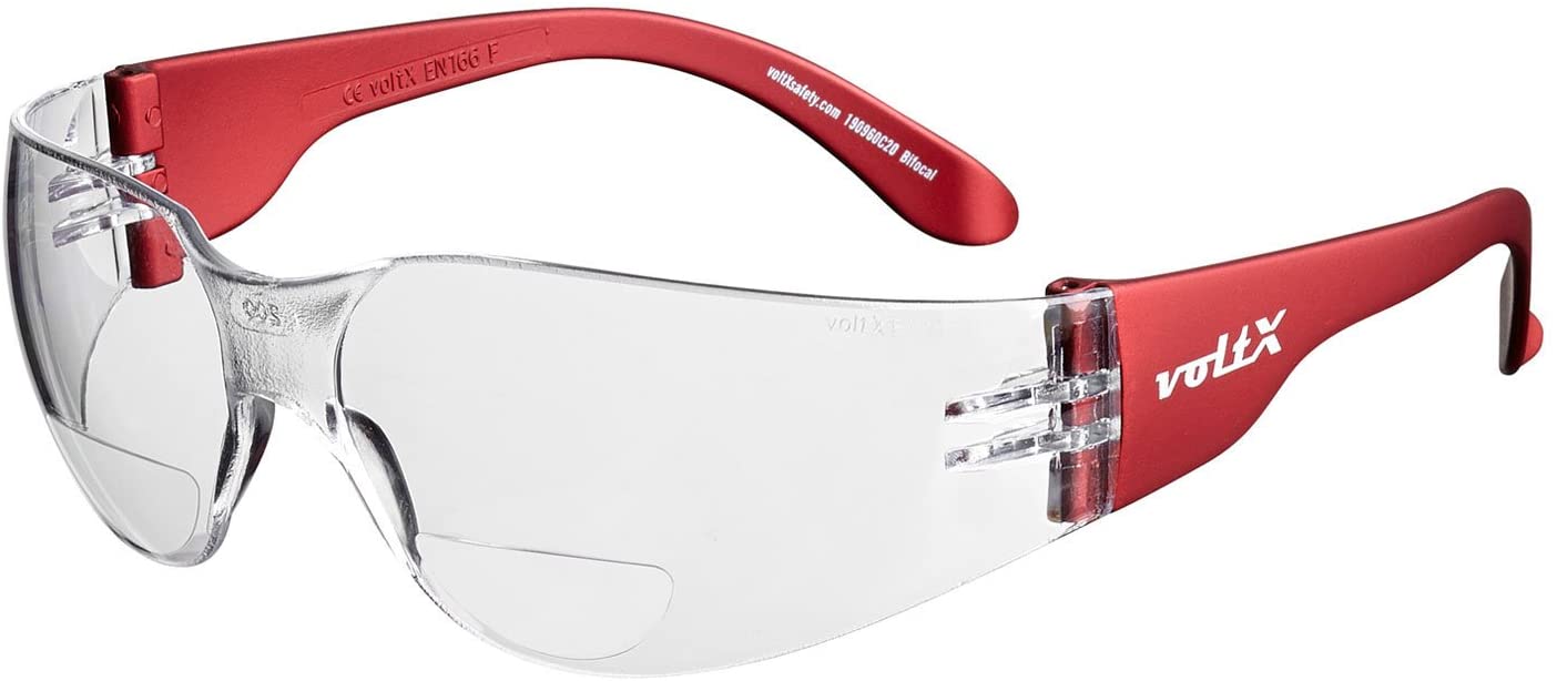 voltX GRAFTER Bifocal Lightweight Reading Safety Glasses (CLEAR LENS +1.5 Dioptre) Cycling Sports Glasses UKCA & CE EN166f UV400 anti fog coated lens