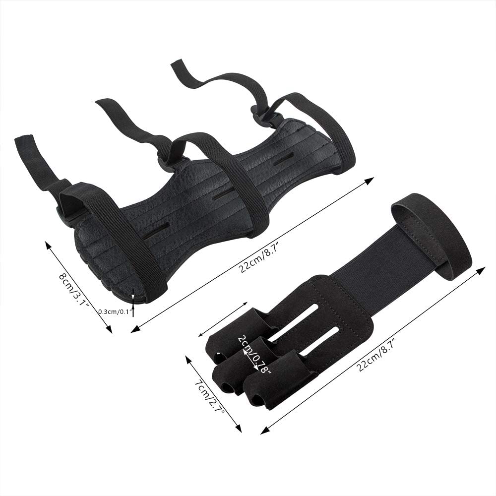 AIFUDA 2 Pack Archery Arm Guards Leather Forearm Protector with 1 Pack