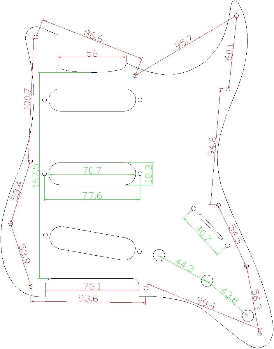 Musiclily 11 Hole SSS Strat Pickguard Scratch Plate for Fender USA/Mexican Standard Stratocaster Modern Style Electric Guitar - Image 3