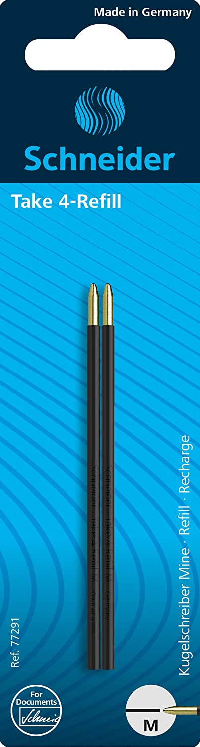 Schneider Take 4 Ballpoint Refills 2 Items Black, 1 count (Pack of 2)