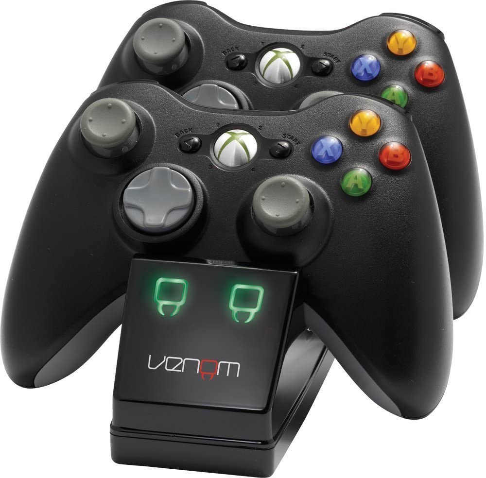 Venom Twin Charging Cradle: Black (Xbox 360), Schwarz