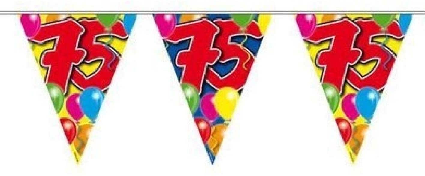 Folat 04551 75th Birthday Garland Balloons-10 m, Multi Colours, Large