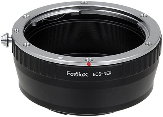 Fotodiox 10LAEOS-NEX Lens Mount Adapter - Canon EOS (EF / EF-S) D/SLR Lens to Sony Alpha E-Mount Mirrorless Camera Body , Black