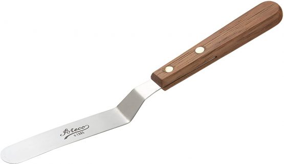 Ateco Offset Spatula with 9.75-Inch Stainless Steel Blade, Wood Handle