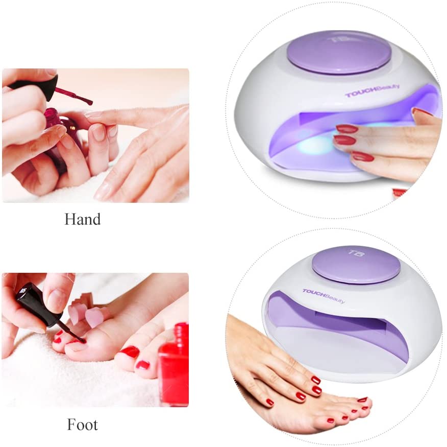TOUCHBeauty Mini-Sized Nail Dryer with Fan and 3 LED Light for Regular Nail Polish Lamp AG-0889N, Purple - Image 4