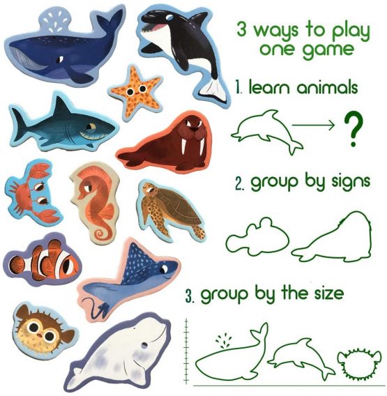 Fridge magnets for kids MAGDUM Sea Animals - 21 Large fridge magnets - Magnets for kids - Magnets for fridge - Fridge magnets for toddlers -Large magnet -Animal games -Kids fridge magnets -Toy magnets - Image 4