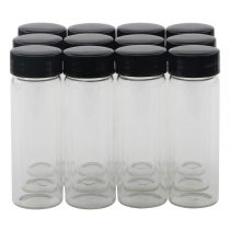 Pxyelec Clear Glass Sample Vials, Mini Empty Glass Bottles with Screw Cap Capacity 30ml (1.05 Oz), Pack of 12
