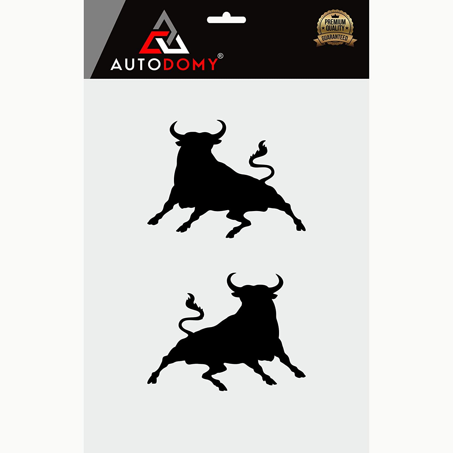 Autodomy Spanish Bull Jumping Bull Stickers Pack 2 Units for Car or Motorcycle 10x7 cm, Black, large - Image 3