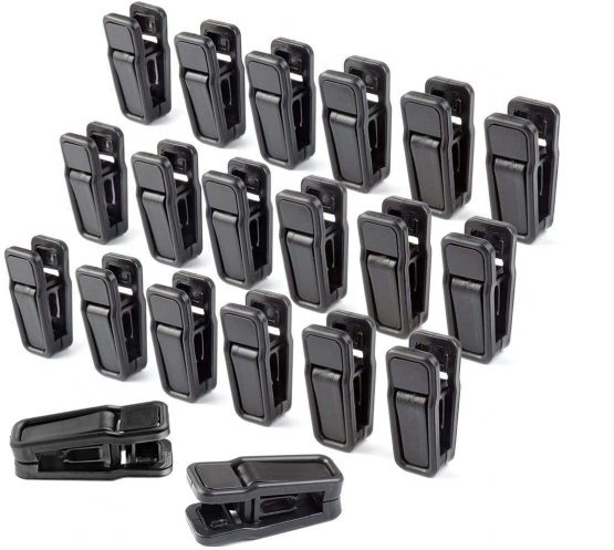 Homeerr Clothes Pins, Non-slip Plastic Pegs Slim Line Finger Clips Plastic Clips for Flocked Garment Trouser Hangers(Plastic Slim-line Finger Clip) - Removable,Black,Set of 40
