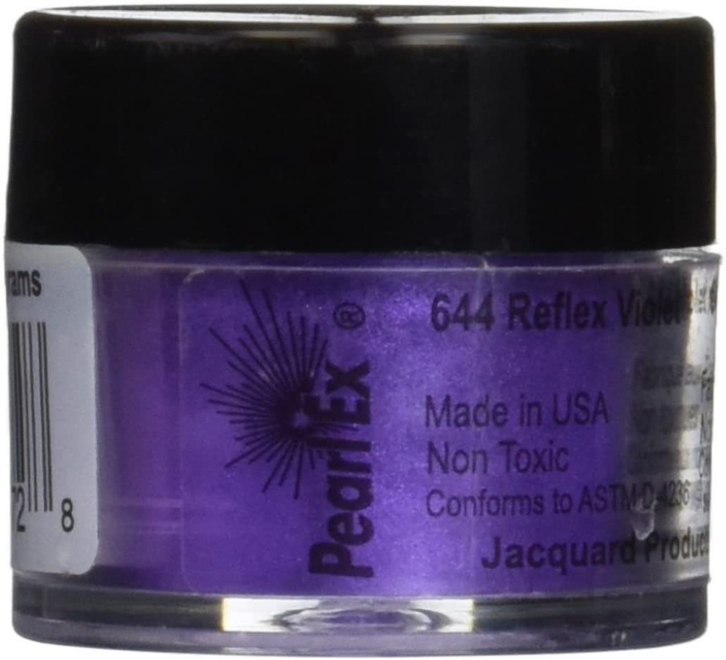 Jacquard Pearl Ex Pigment Powder 3 Grams Reflex Violet, Loose Mica Powder for Epoxy Resin Watercolors, Calligraphy Ink & Clay