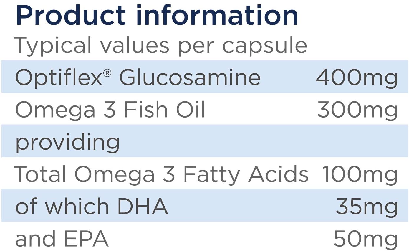 Healthspan Glucosamine & Omega 3 120 Capsules Joint Health Added