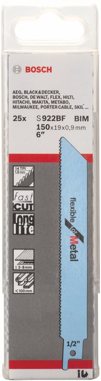 Bosch 2608657550 Sabre Saw Blade, Gray, 150 mm